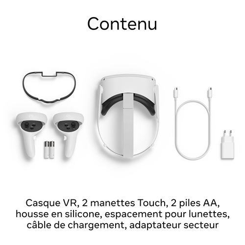 Casque de réalité virtuelle Meta Quest 2 128 Go Blanc – Image 5