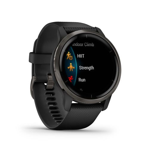 Montre connectée Garmin Venu 2 Gris avec bracelet Noir – Image 4