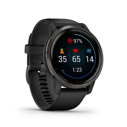 Montre connectée Garmin Venu 2 Gris avec bracelet Noir – Image 5