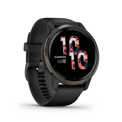 Montre connectée Garmin Venu 2 Gris avec bracelet Noir – Image 6
